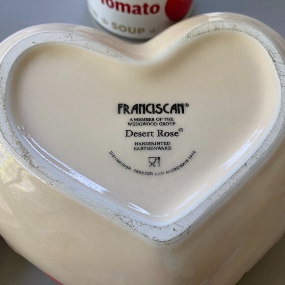 Desert Rose Franciscan Hand Painted Heart with Lid LIMITED RARE PEICE Vintage - Picture 8 of 9